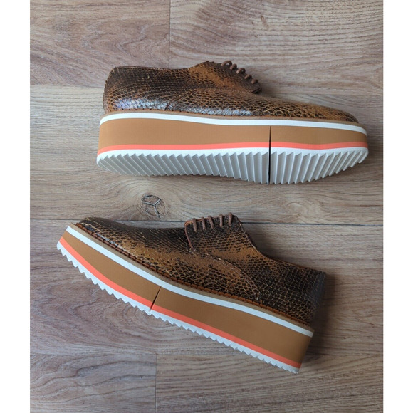 Clergerie Brook Platform Lightweight Comfort Oxford Womens 9 Brown - Picture 3 of 16